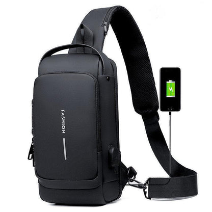 USB Charging Crossbody Shoulder Bag Multifunctional Anti-theft