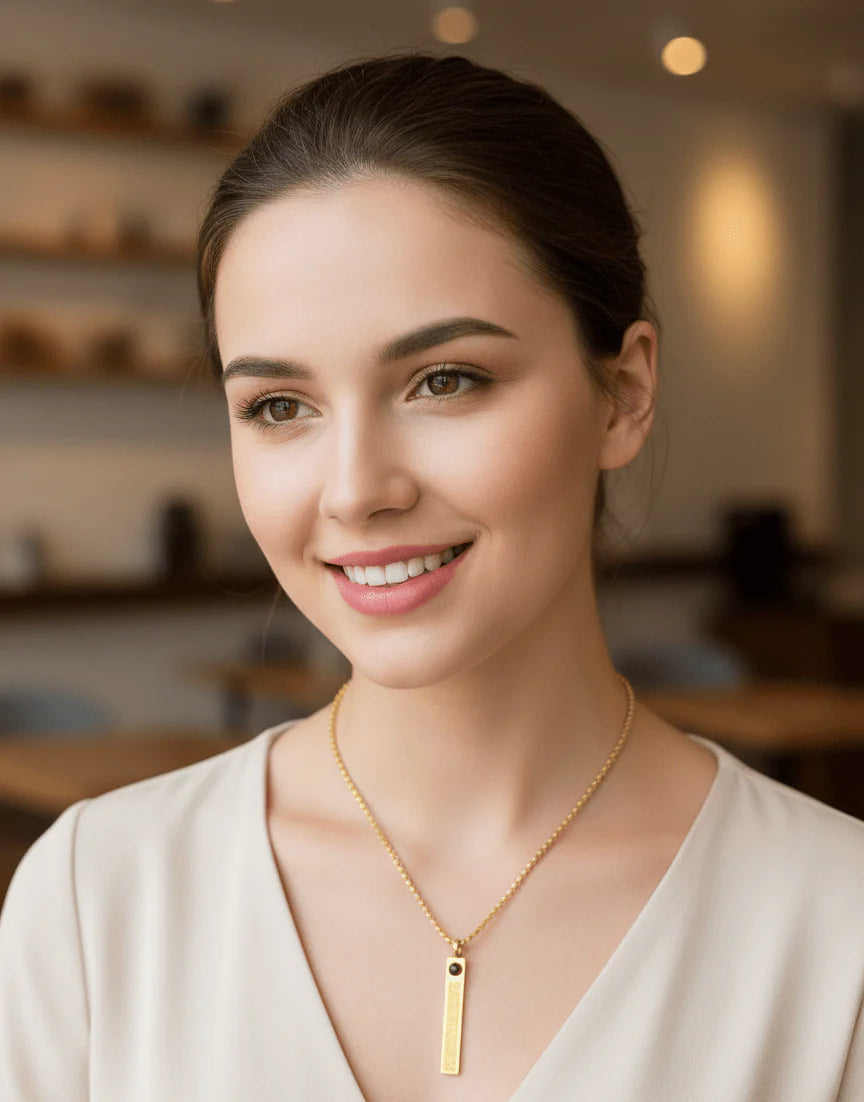 Royal Engraved Arabic Bar Pendant (Ayat ul Kursi)