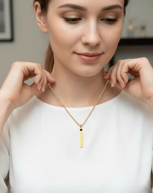 Royal Engraved Arabic Bar Pendant (Ayat ul Kursi)